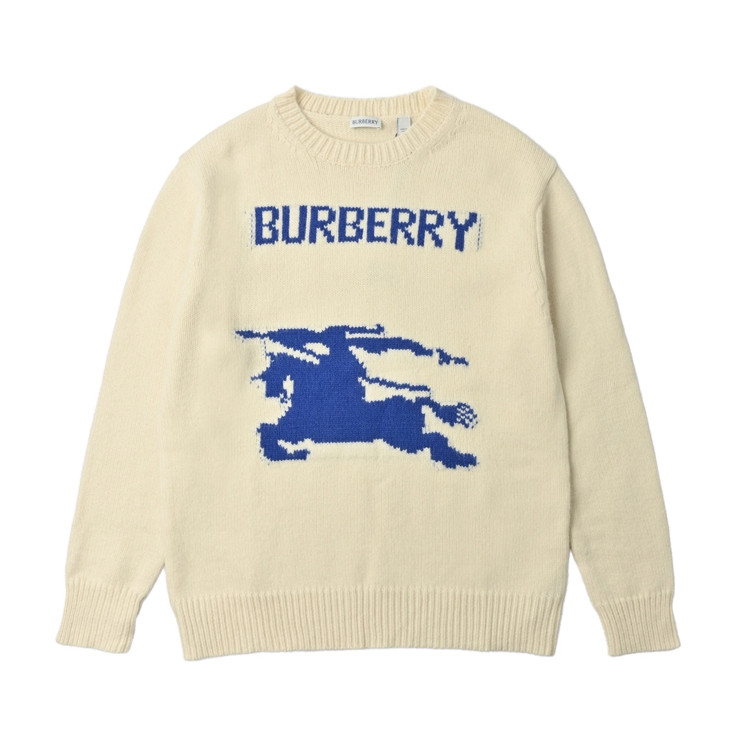 Burberry 巴宝莉 大战马蓝标山羊绒提花毛衣