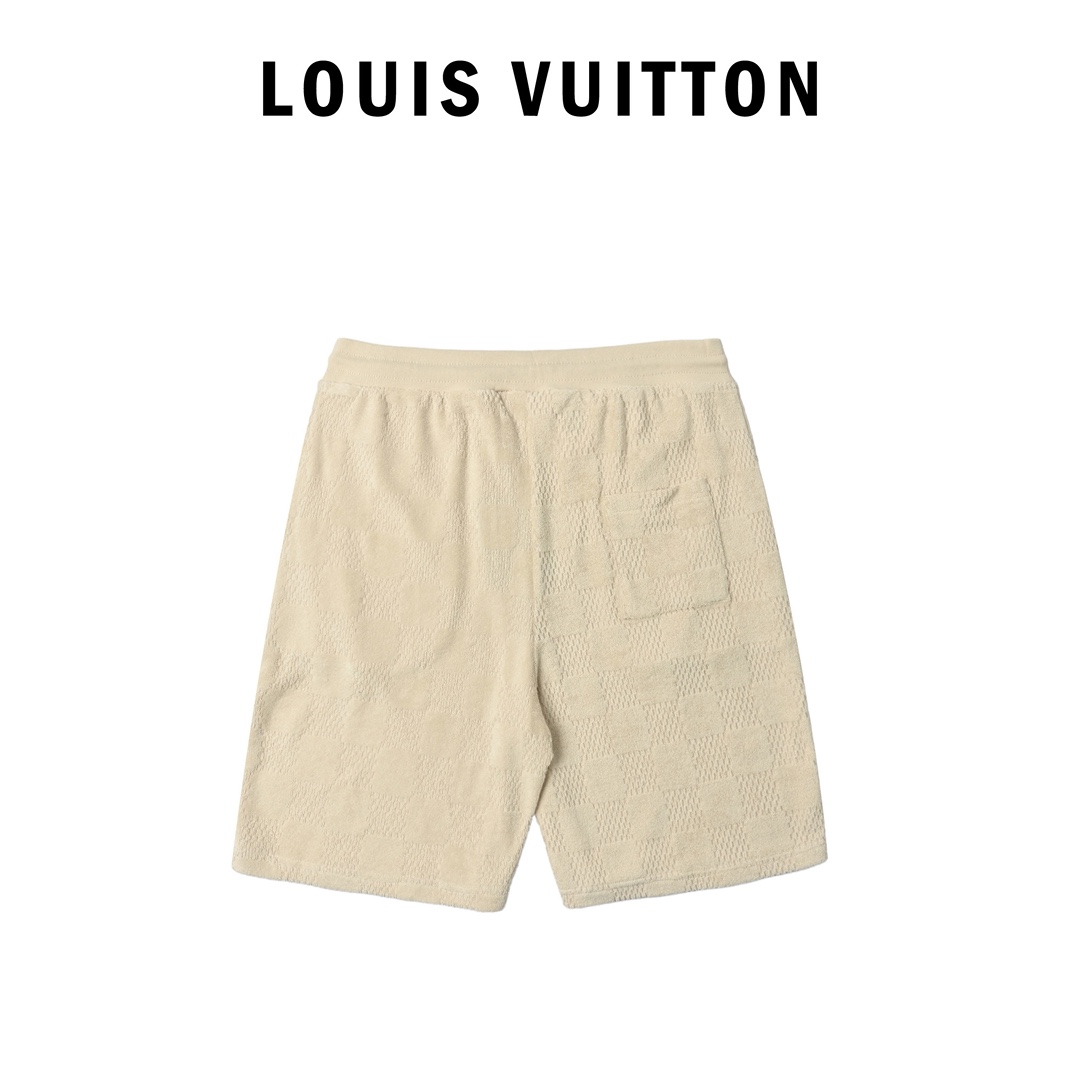 LOUIS VUITTON LV 棋盘格套装抽绳毛圈布短裤