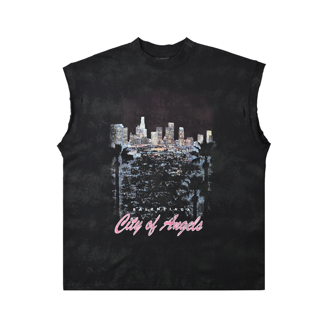 Balenciaga 巴黎世家 25ss 都市夜景印花背心短袖