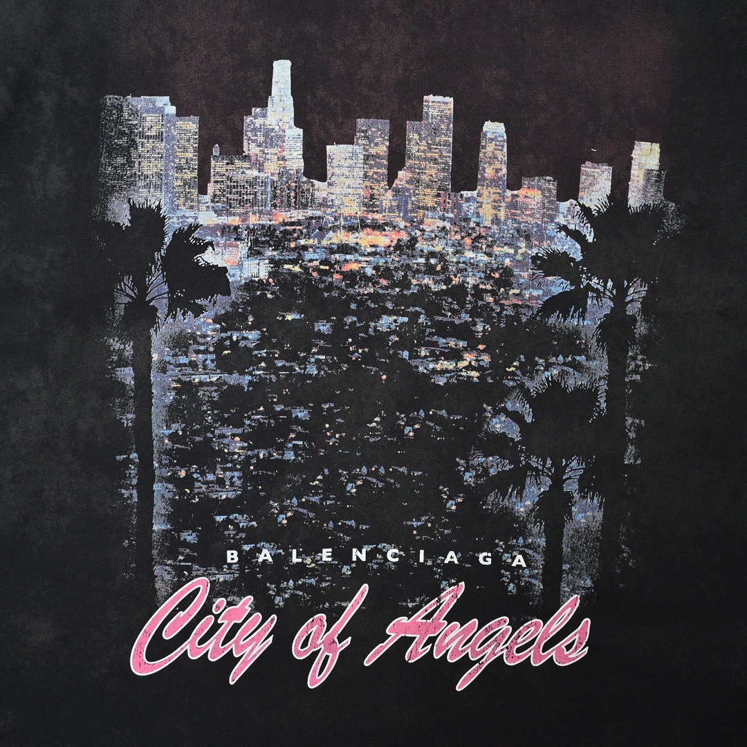 Balenciaga 巴黎世家 25ss 都市夜景印花短袖