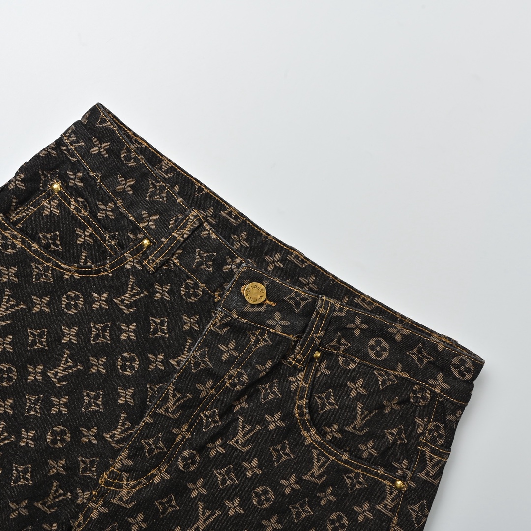 Louis Vuitton 路易威登 满印咖色牛仔裤-Chinese UA Cheap High Quatity Brand Clothes Bags handbags Sneakers wholesale wholesaler seller from China Factory suppliers Fashion Clothing Shoes best Quality Beautiful Price Louis Vuitton 路易威登 满印咖色牛仔裤