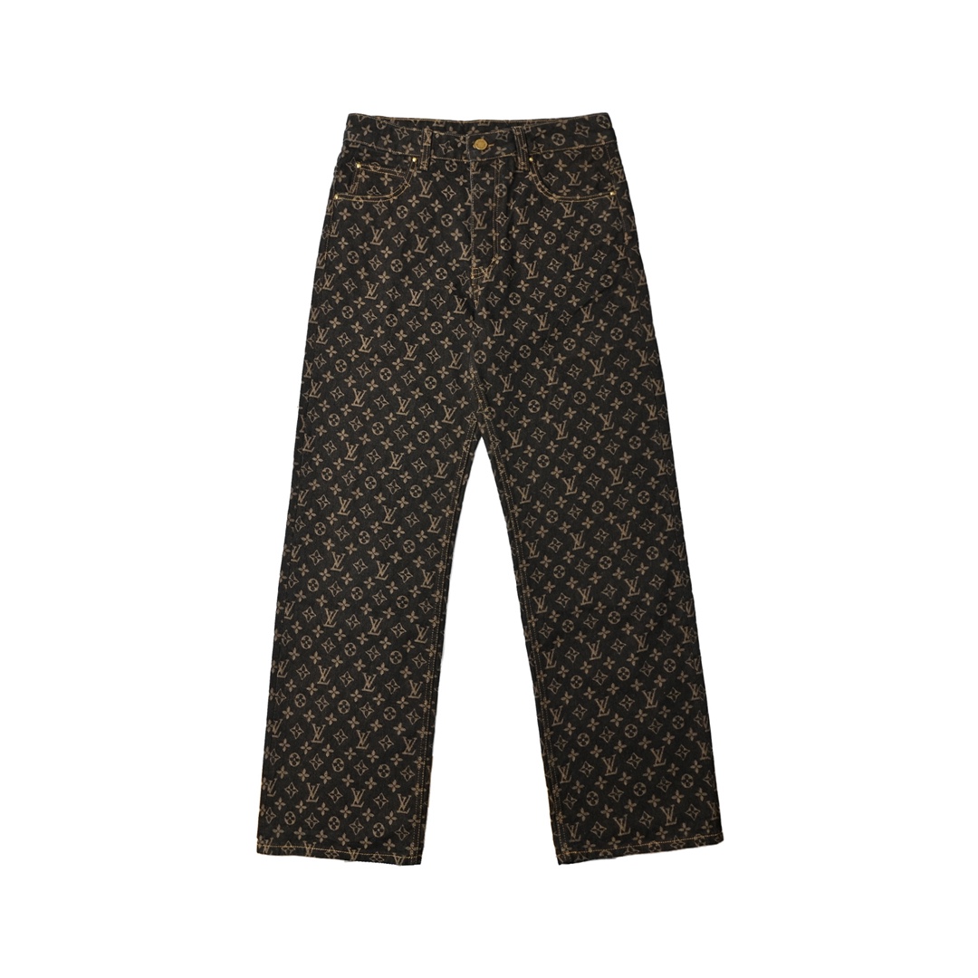 Louis Vuitton 路易威登 满印咖色牛仔裤-Chinese UA Cheap High Quatity Brand Clothes Bags handbags Sneakers wholesale wholesaler seller from China Factory suppliers Fashion Clothing Shoes best Quality Beautiful Price Louis Vuitton 路易威登 满印咖色牛仔裤