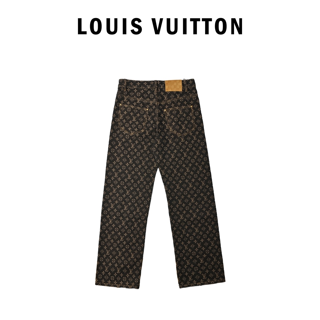 Louis Vuitton 路易威登 满印咖色牛仔裤-Chinese UA Cheap High Quatity Brand Clothes Bags handbags Sneakers wholesale wholesaler seller from China Factory suppliers Fashion Clothing Shoes best Quality Beautiful Price Louis Vuitton 路易威登 满印咖色牛仔裤