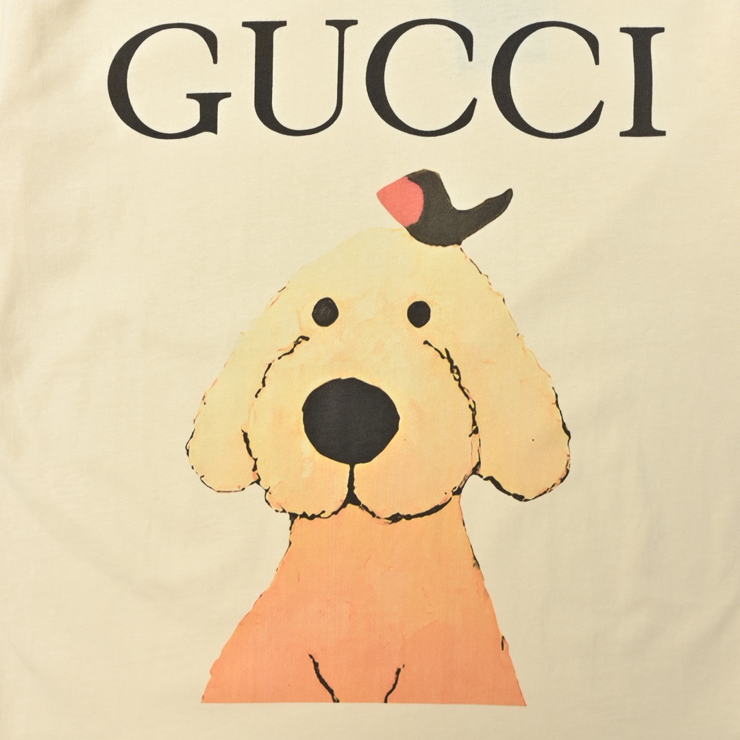 Gucci 古驰 卡通高克重短袖T恤-Chinese UA Cheap High Quatity Brand Clothes Bags handbags Sneakers wholesale wholesaler seller from China Factory suppliers Fashion Clothing Shoes best Quality Beautiful Price Gucci 古驰 卡通高克重短袖T恤