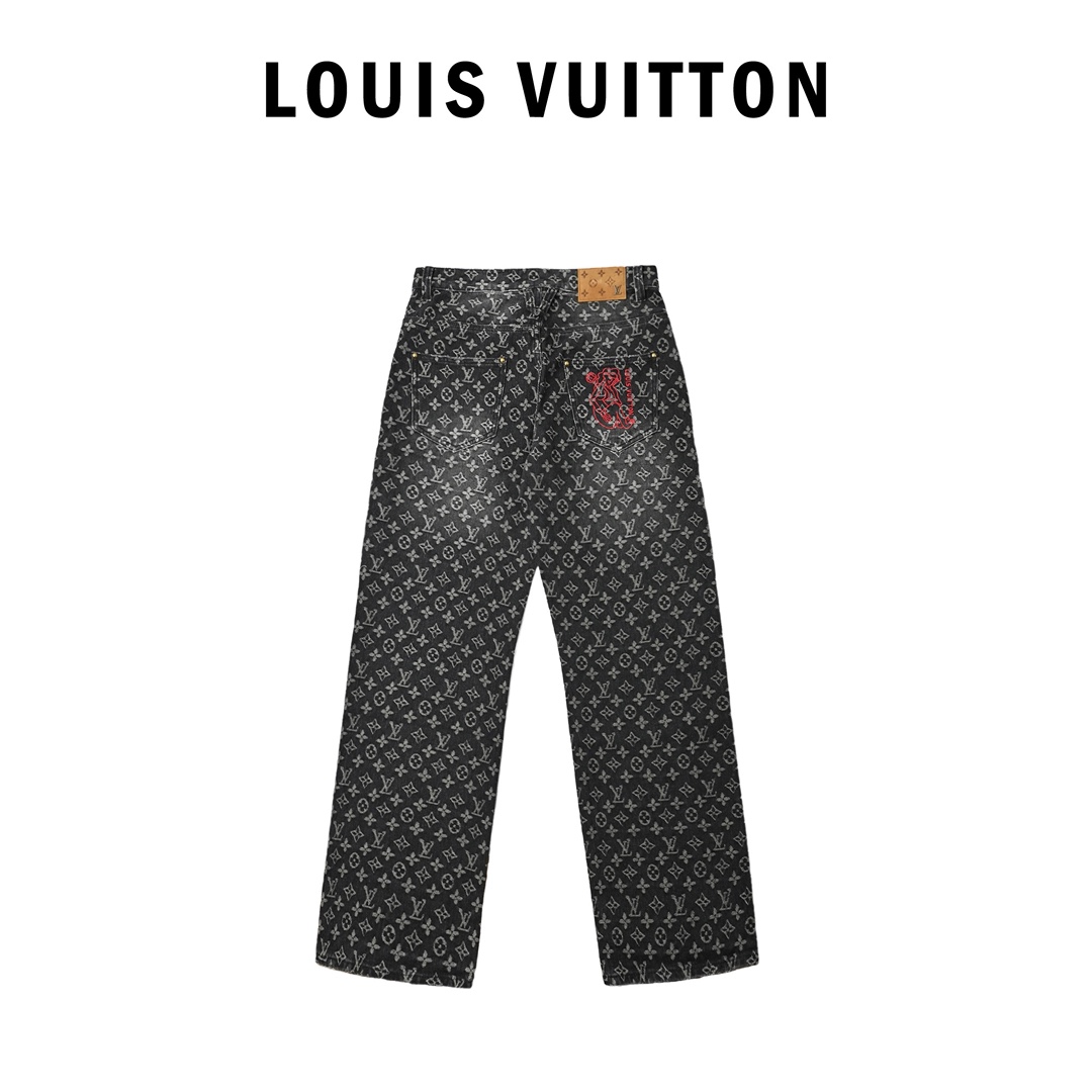 Louis Vuitton 路易威登 22FW 小红人破坏提花牛仔裤