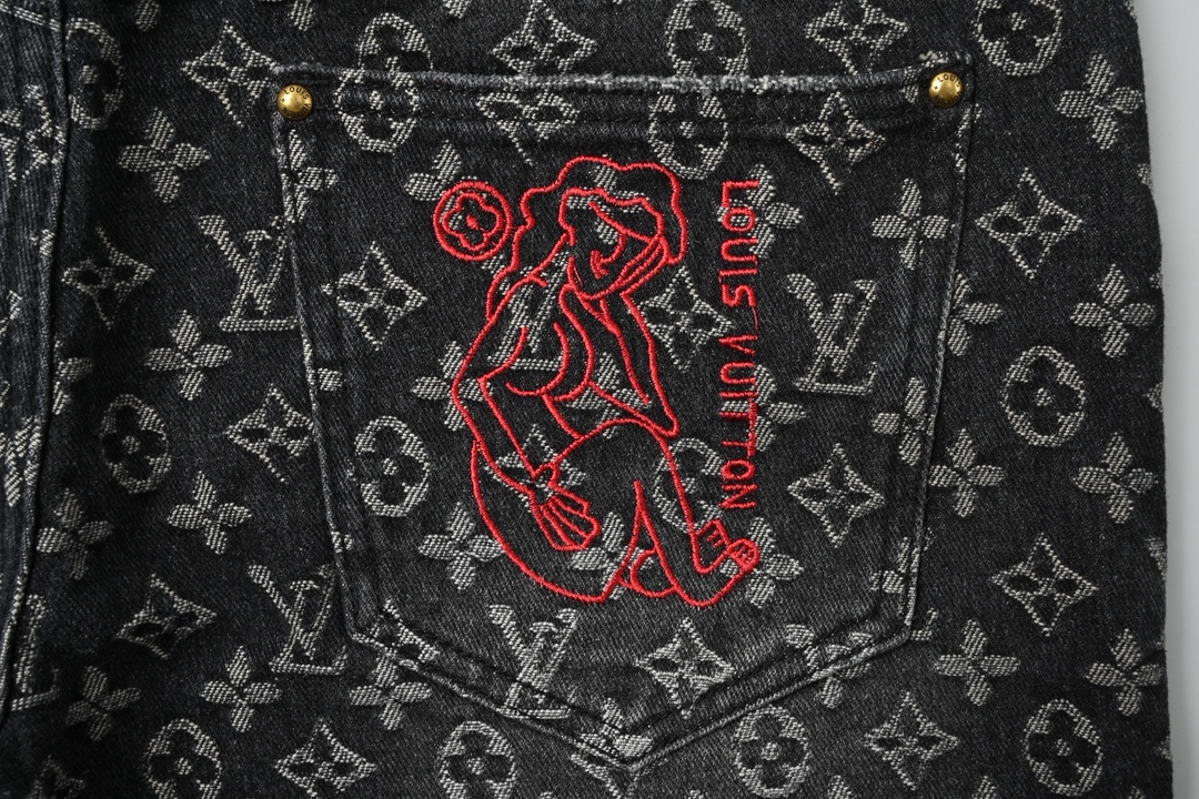 Louis Vuitton 路易威登 22FW 小红人破坏提花牛仔裤
