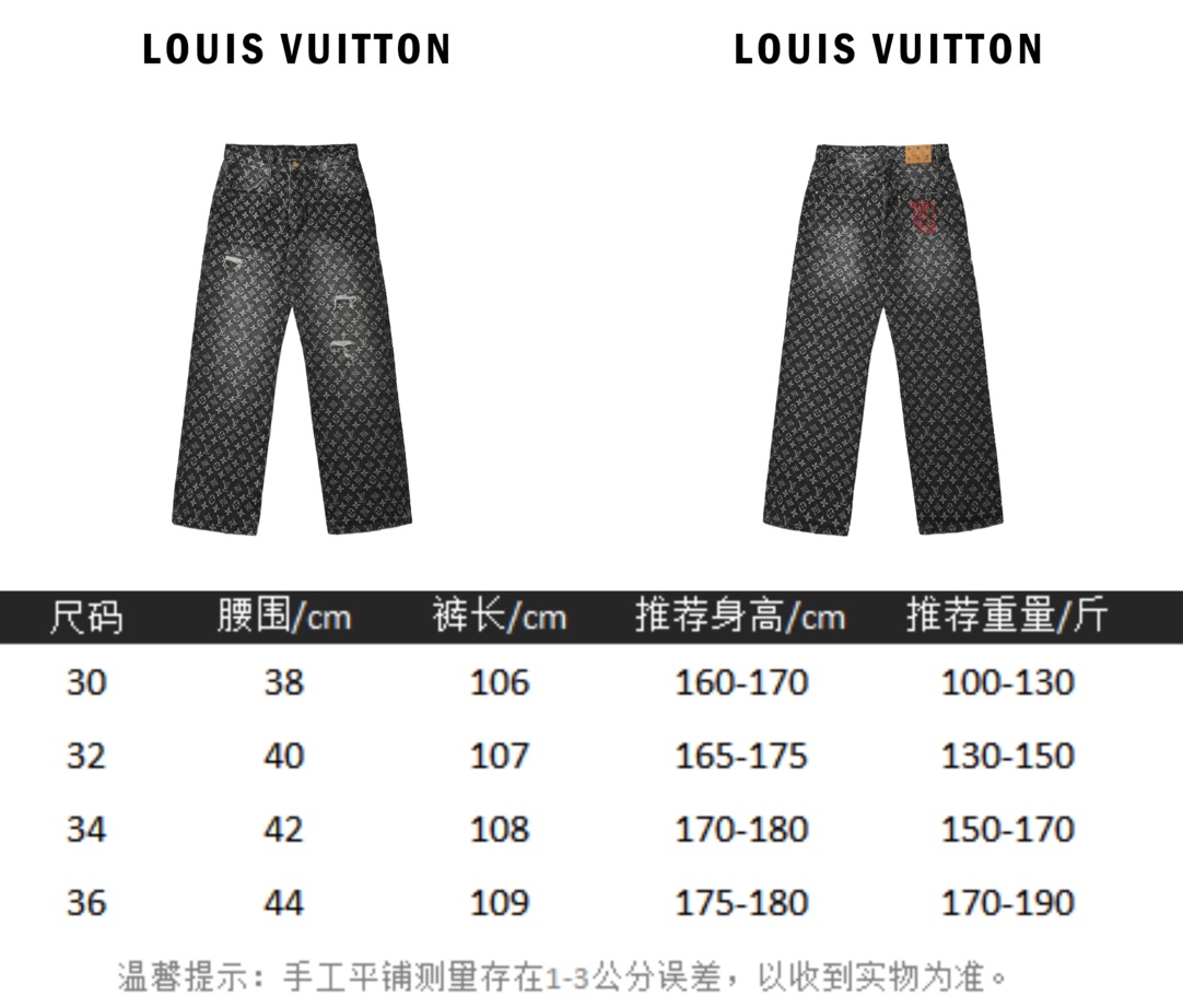 Louis Vuitton 路易威登 22FW 小红人破坏提花牛仔裤