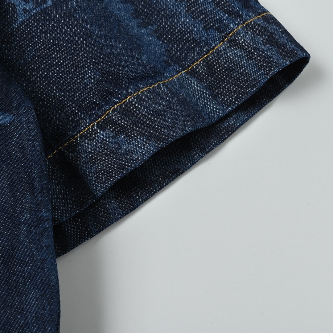 Louis Vuitton 路易威登 木轮花纹牛仔短袖衬衫