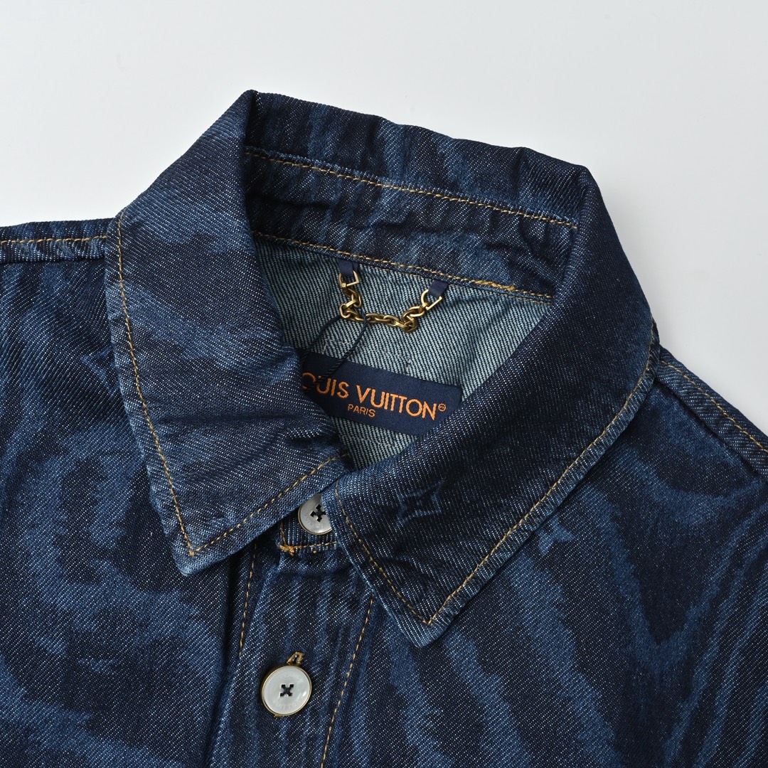 Louis Vuitton 路易威登 木轮花纹牛仔短袖衬衫