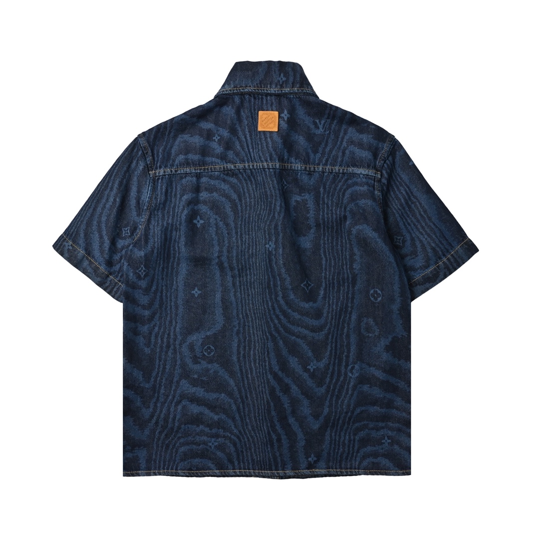 Louis Vuitton 路易威登 木轮花纹牛仔短袖衬衫