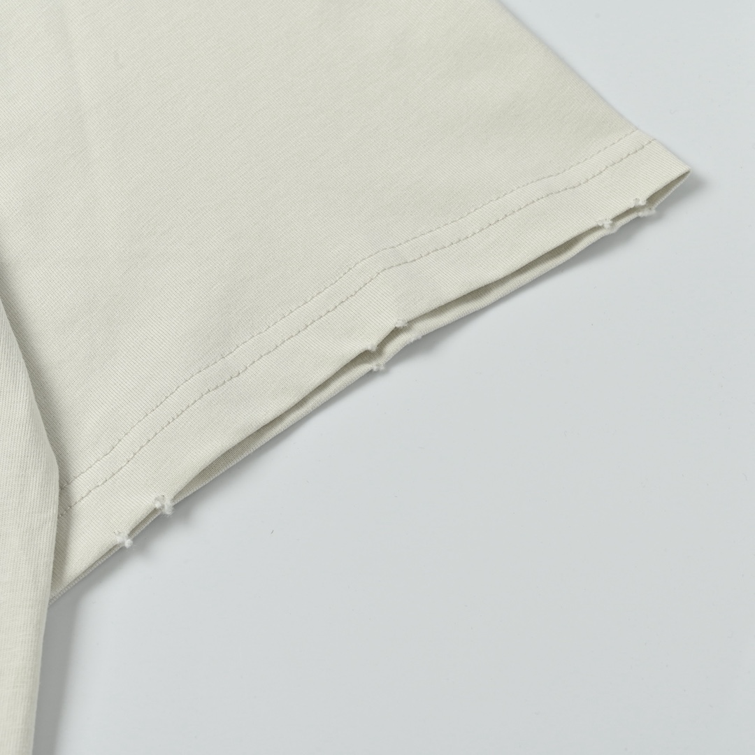 Balenciaga巴黎世家 克莱因蓝前后刺绣字母短袖T恤