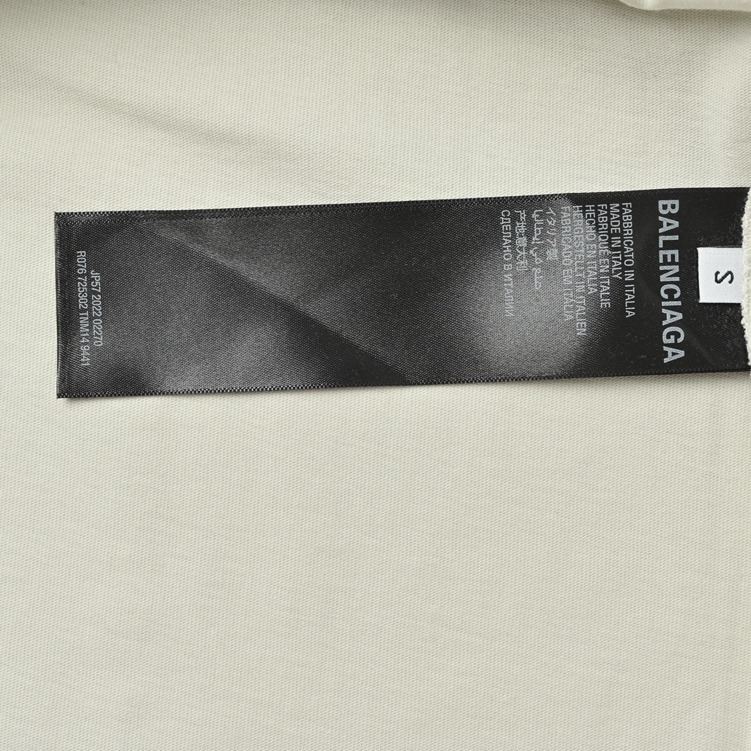 Balenciaga巴黎世家 克莱因蓝前后刺绣字母短袖T恤