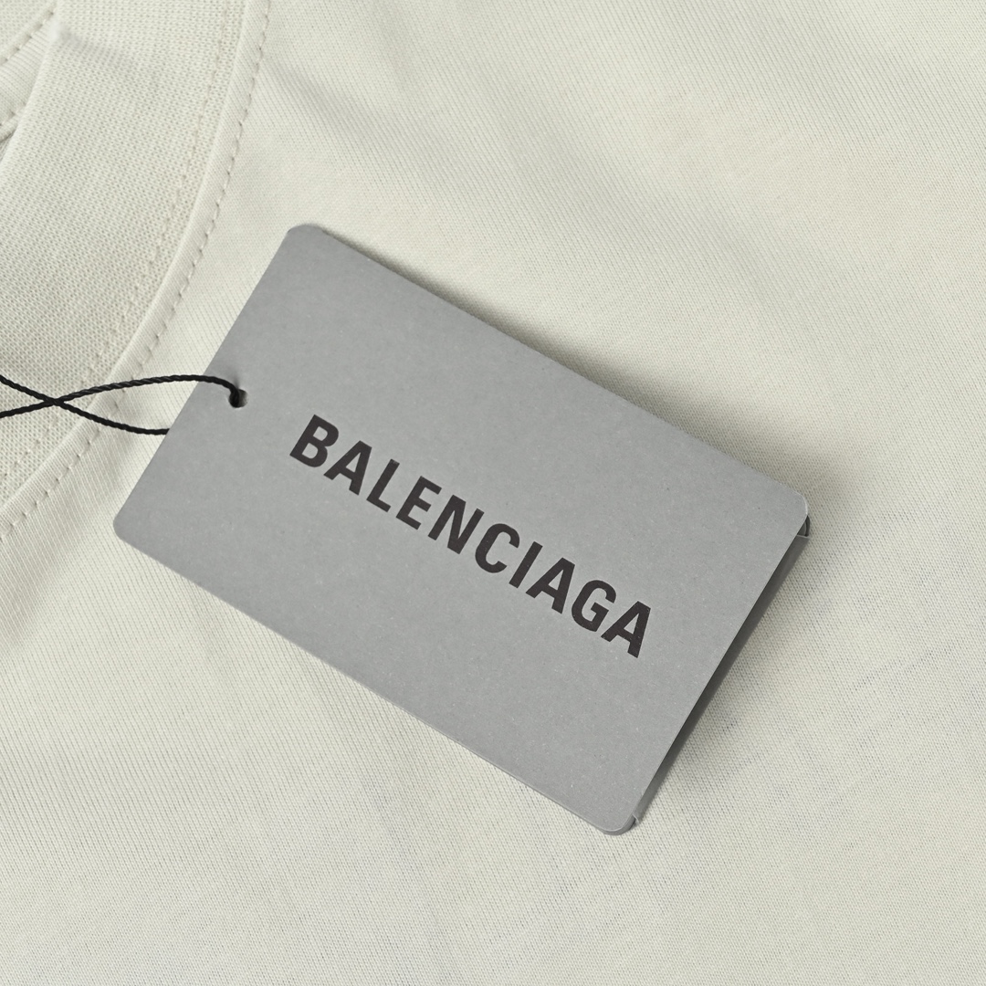 Balenciaga巴黎世家 克莱因蓝前后刺绣字母短袖T恤