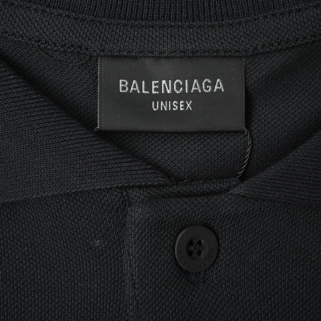 Balenciaga巴黎世家 新款可乐海浪Polo衫短袖 经典的黑白