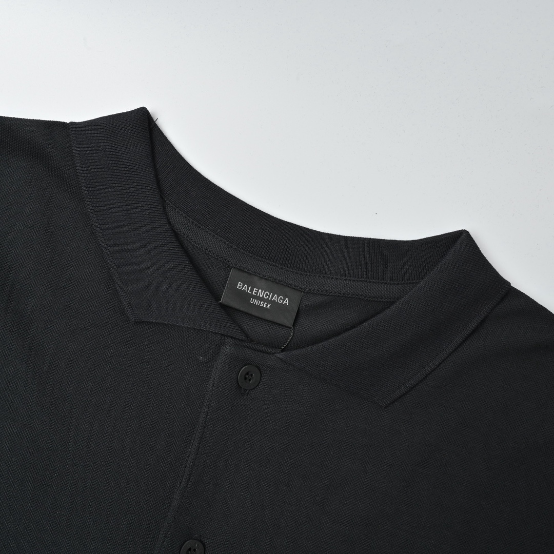 Balenciaga巴黎世家 新款可乐海浪Polo衫短袖 经典的黑白