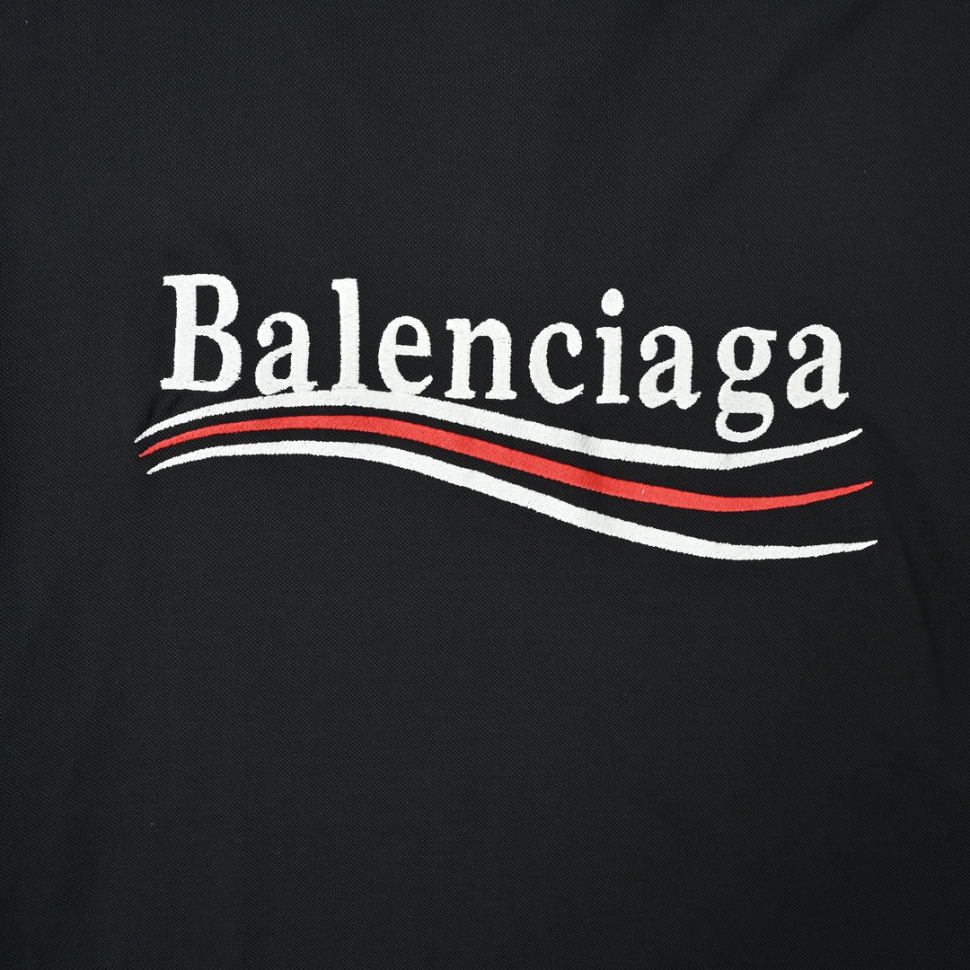 Balenciaga巴黎世家 新款可乐海浪Polo衫短袖 经典的黑白
