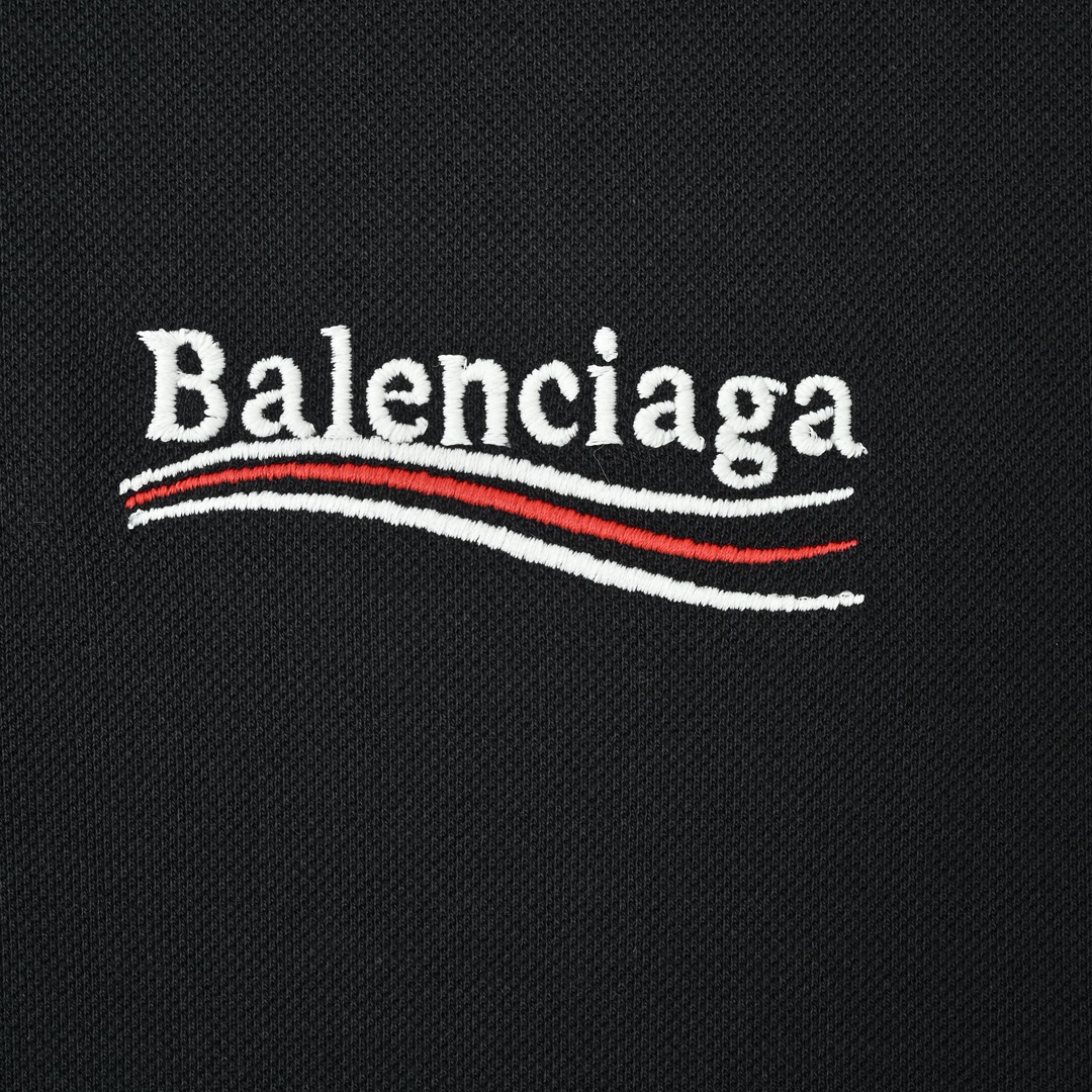 Balenciaga巴黎世家 新款可乐海浪Polo衫短袖 经典的黑白