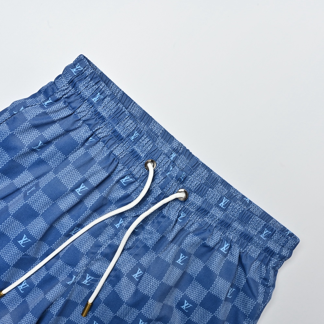 Louis Vuitton 棋盘格满印提花沙滩短裤