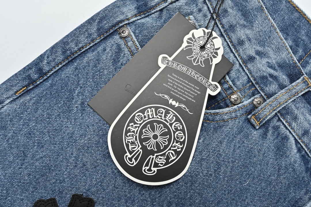 Chrome heart 克罗心 黑白拼皮牛仔裤-Chinese UA Cheap High Quatity Brand Clothes Bags handbags Sneakers wholesale wholesaler seller from China Factory suppliers Fashion Clothing Shoes best Quality Beautiful Price Chrome heart 克罗心 黑白拼皮牛仔裤