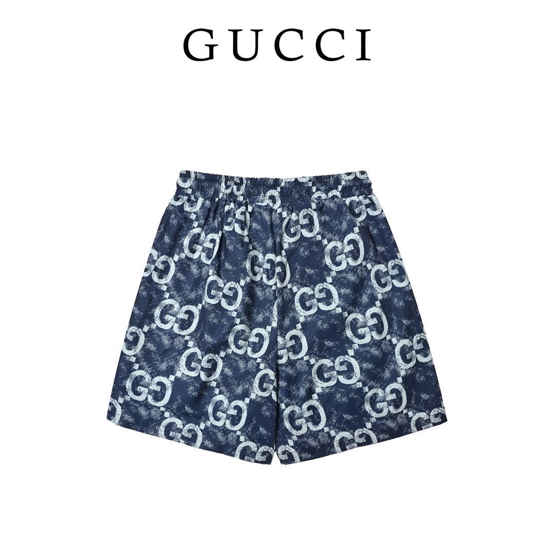 Gucci古驰提花满印双G微标抽绳短裤 415160003