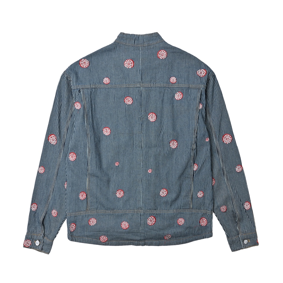 LOUIS VUITTON LV 联名款樱花刺绣竖条纹套装牛仔外套-Chinese UA Cheap High Quatity Brand Clothes Bags handbags Sneakers wholesale wholesaler seller from China Factory suppliers Fashion Clothing Shoes best Quality Beautiful Price LOUIS VUITTON LV 联名款樱花刺绣竖条纹套装牛仔外套