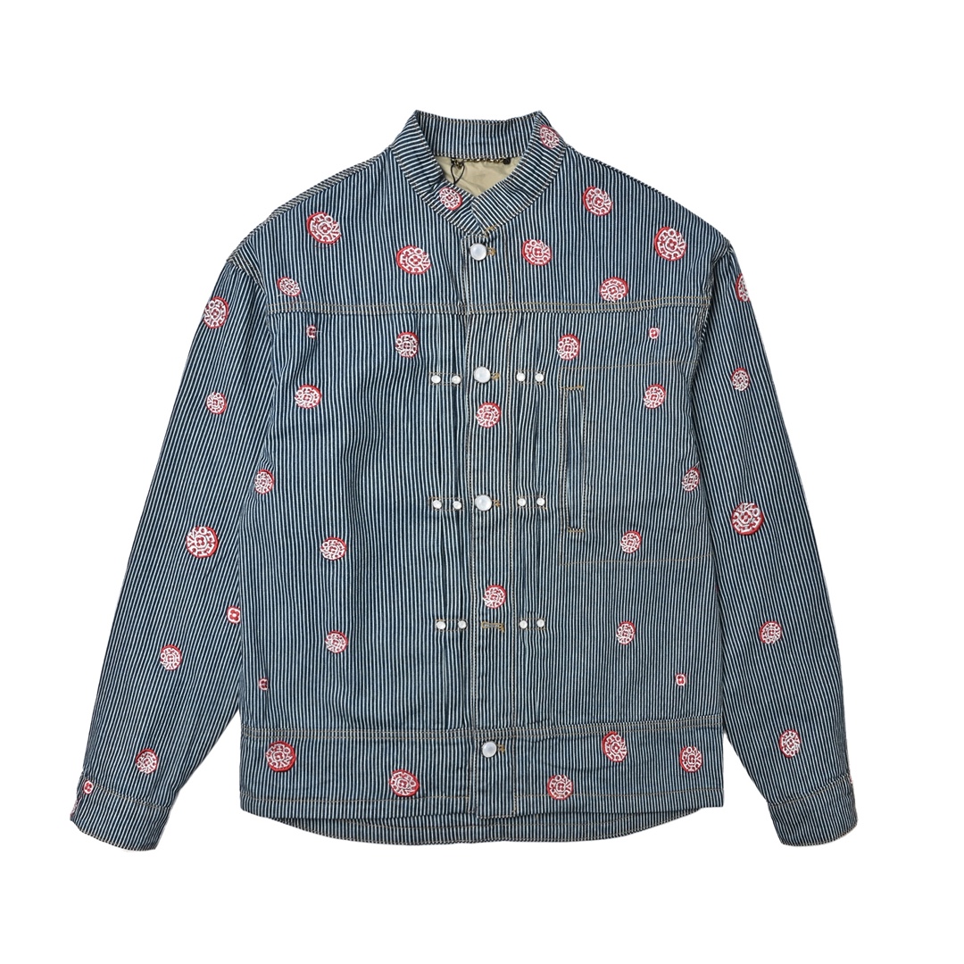 LOUIS VUITTON LV 联名款樱花刺绣竖条纹套装牛仔外套-Chinese UA Cheap High Quatity Brand Clothes Bags handbags Sneakers wholesale wholesaler seller from China Factory suppliers Fashion Clothing Shoes best Quality Beautiful Price LOUIS VUITTON LV 联名款樱花刺绣竖条纹套装牛仔外套