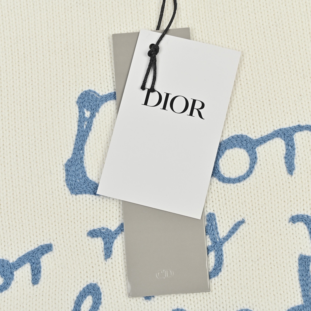 迪奥圆领字母刺绣 Dior 迪奥 字母刺绣针织毛衣
