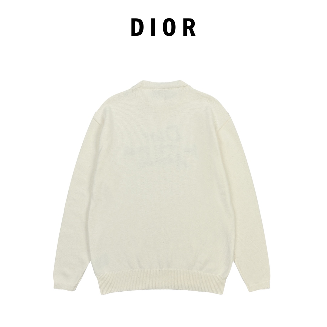 迪奥圆领字母刺绣 Dior 迪奥 字母刺绣针织毛衣