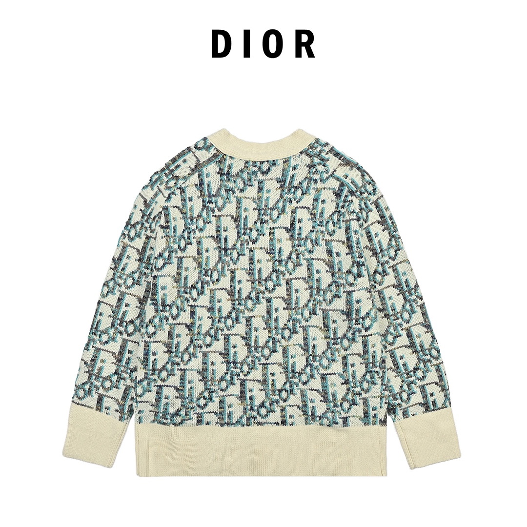 Dior 迪奥 25ss 满印提花毛衣开衫米色 黄色 棕色-Chinese UA Cheap High Quatity Brand Clothes Bags handbags Sneakers wholesale wholesaler seller from China Factory suppliers Fashion Clothing Shoes best Quality Beautiful Price Dior 迪奥 25ss 满印提花毛衣开衫米色 黄色 棕色