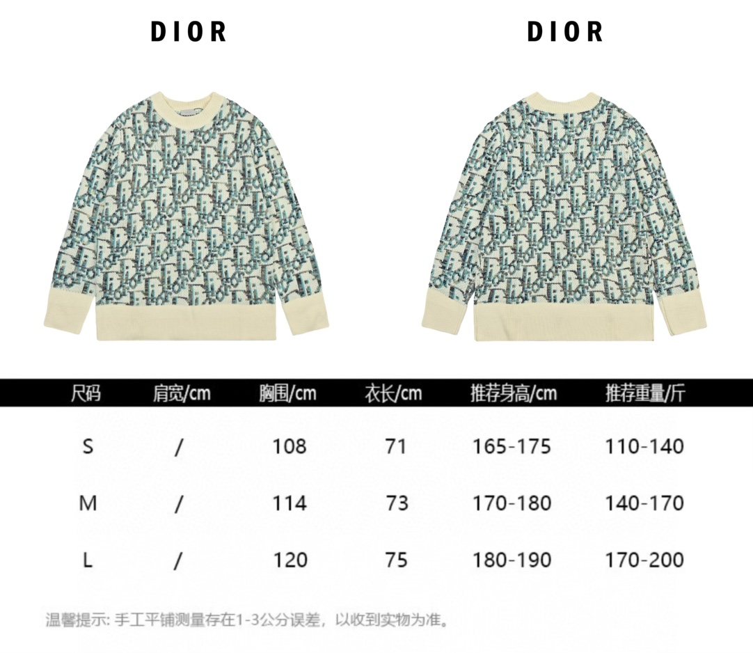 Dior 迪奥 25ss 满印提花圆领毛衣 国专14 000购入ZP操作 纱线采用定染米色 蓝色 棕色 黄色纱线 100%羊毛纱线加捻成股 进口7针提花工艺纱线清晰有度有纹理 表层有明显的羊毛纤维 特殊无下摆设计 配合马卡龙色系上身完美 满身提花 每一个字母都是对位的 区别市面错误版本。 003 尺码s-l-Chinese UA Cheap High Quatity Brand Clothes Bags handbags Sneakers wholesale wholesaler seller from China Factory suppliers Fashion Clothing Shoes best Quality Beautiful Price Dior 迪奥 25ss 满印提花圆领毛衣 国专14 000购入ZP操作 纱线采用定染米色 蓝色 棕色 黄色纱线 100%羊毛纱线加捻成股 进口7针提花工艺纱线清晰有度有纹理 表层有明显的羊毛纤维 特殊无下摆设计 配合马卡龙色系上身完美 满身提花 每一个字母都是对位的 区别市面错误版本。 003 尺码s-l