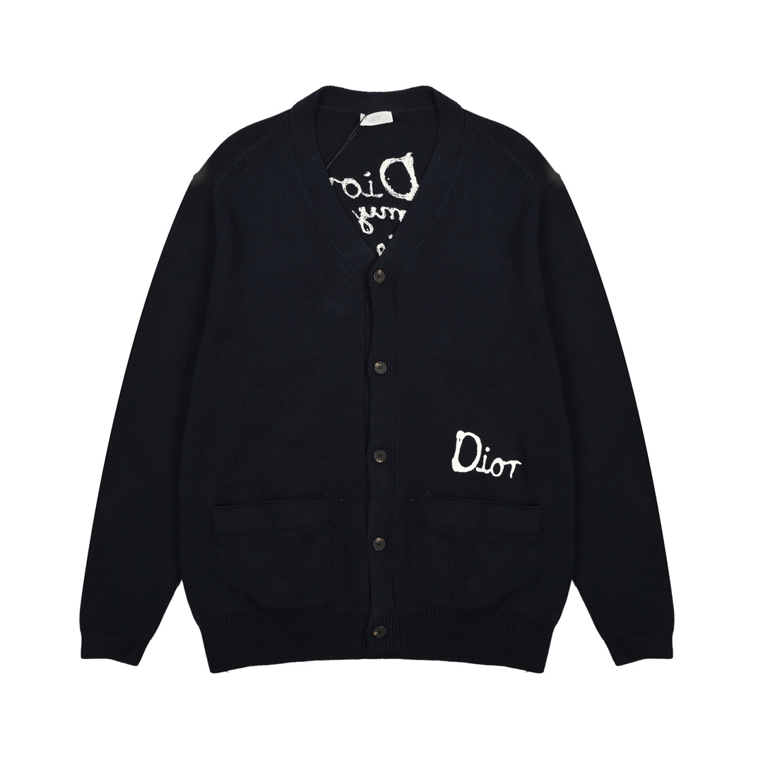 Dior 迪奥 刺绣棉质混纺纽扣开衫-Chinese UA Cheap High Quatity Brand Clothes Bags handbags Sneakers wholesale wholesaler seller from China Factory suppliers Fashion Clothing Shoes best Quality Beautiful Price Dior 迪奥 刺绣棉质混纺纽扣开衫