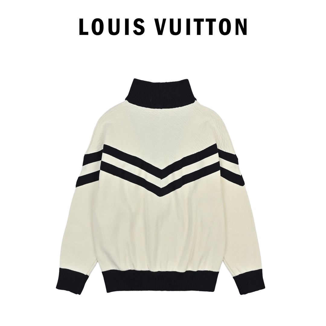 Louis Vuitton 路易威登 条纹立领拉链毛织外套