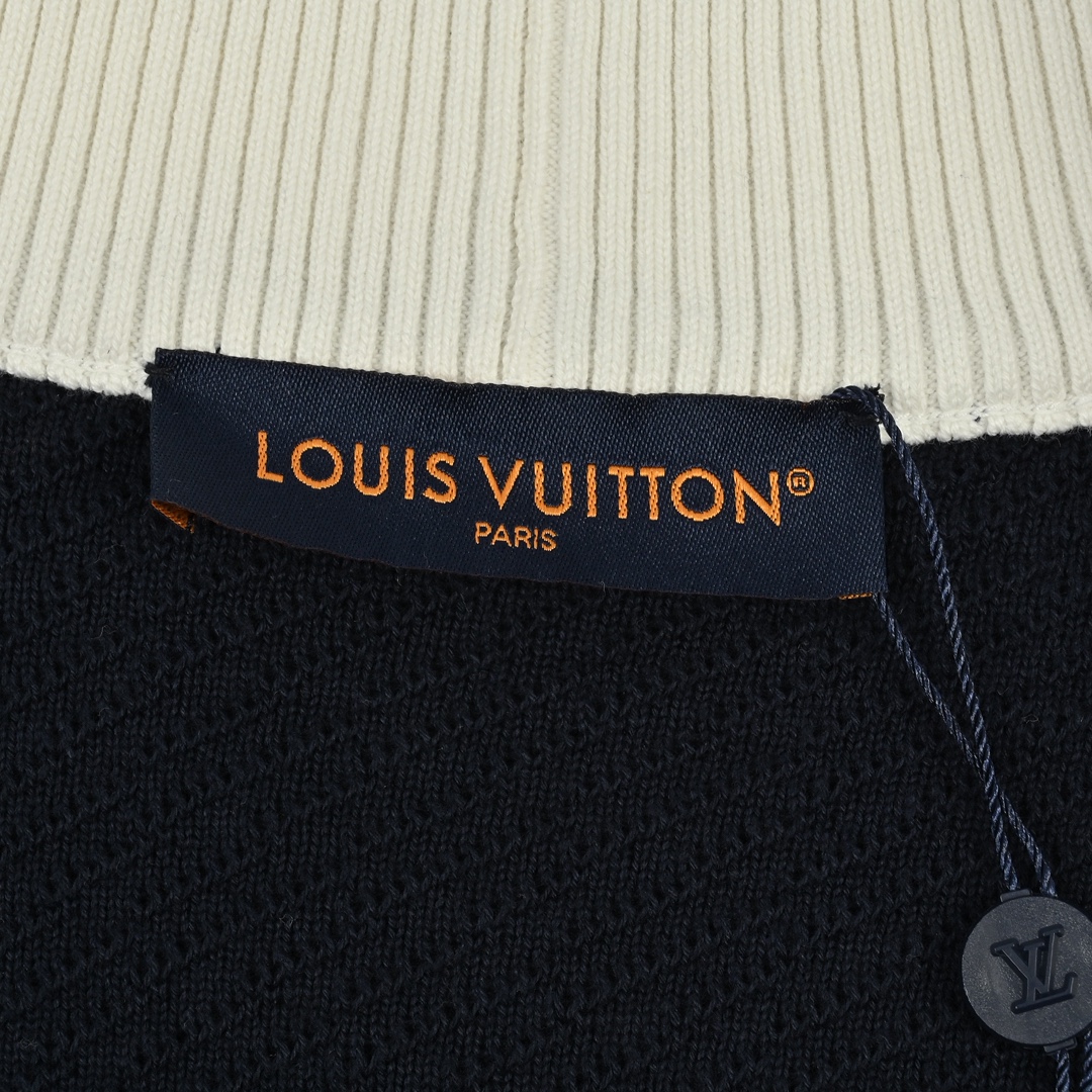 Louis Vuitton 路易威登 条纹立领拉链毛织外套