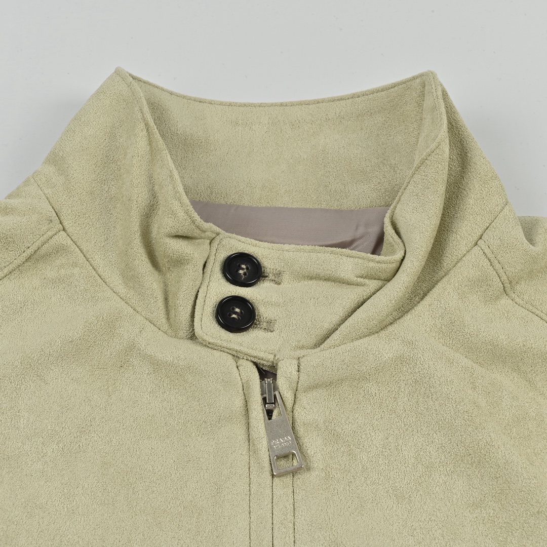 Prada 普拉达 立领麂皮夹克外套-Chinese UA Cheap High Quatity Brand Clothes Bags handbags Sneakers wholesale wholesaler seller from China Factory suppliers Fashion Clothing Shoes best Quality Beautiful Price Prada 普拉达 立领麂皮夹克外套