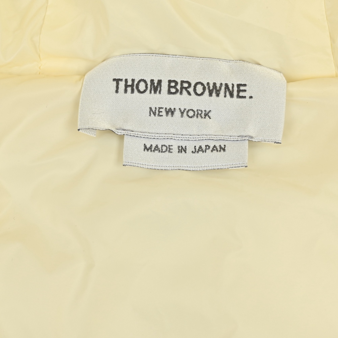 Thom Brown 四条杠条纹 针织拼接羽绒外套