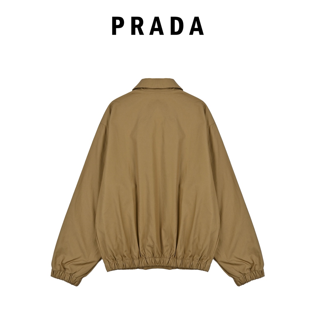 prada普拉达 拼色夹克外套 双面双色老干部行政夹克