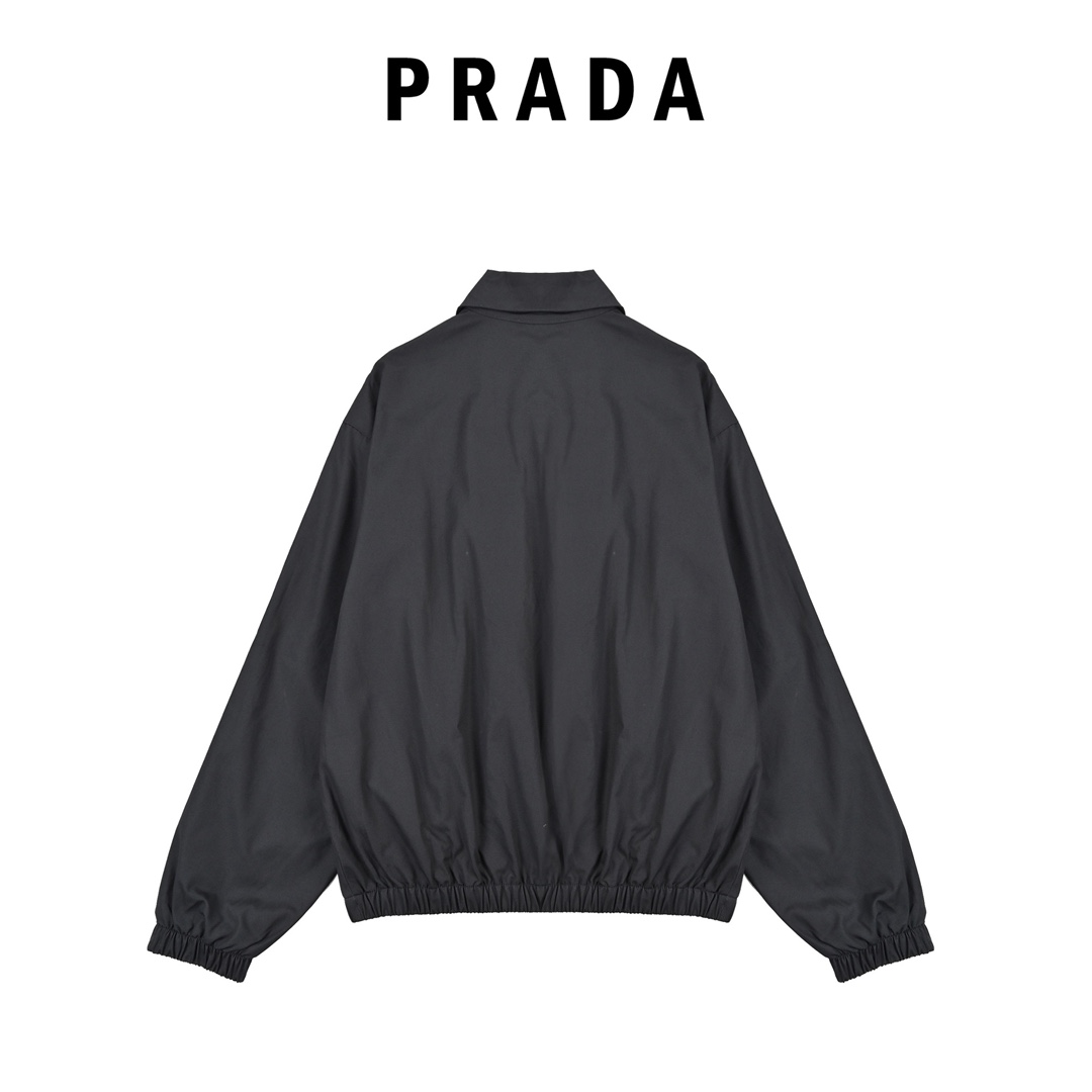 prada普拉达 拼色夹克外套 双面双色老干部行政夹克