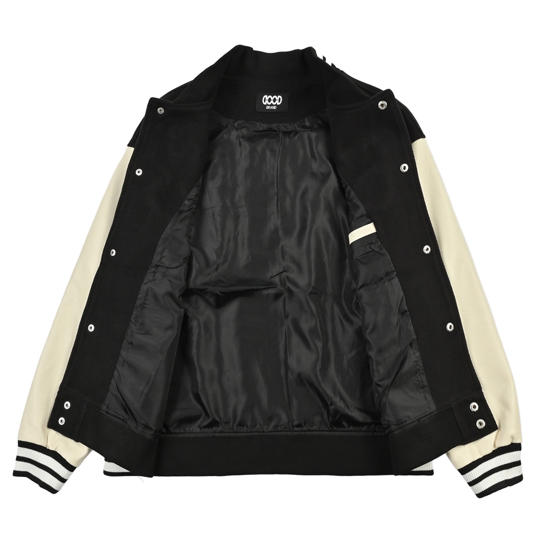 GOODBRAND Love is good经典珍珠标语拼色棒球服男女同款夹克外套-Chinese UA Cheap High Quatity Brand Clothes Bags handbags Sneakers wholesale wholesaler seller from China Factory suppliers Fashion Clothing Shoes best Quality Beautiful Price GOODBRAND Love is good经典珍珠标语拼色棒球服男女同款夹克外套