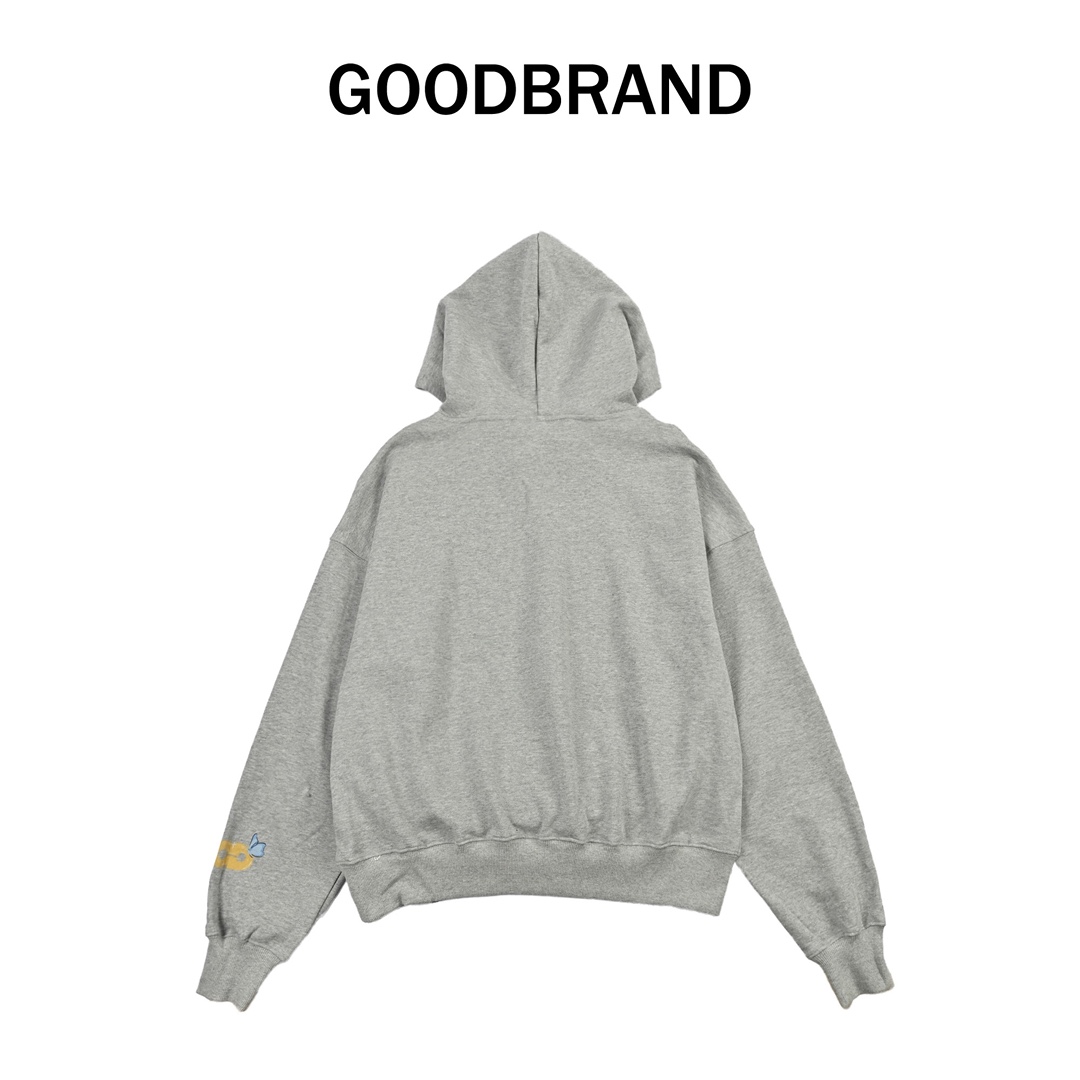 GB-GOODBRANDGB-GOODBRAND蝴蝶鲜花与剪刀蜡笔画连帽卫衣 GB-GOODBRANDGB-GOODBRAND蝴蝶鲜花与剪刀蜡笔画连帽卫衣