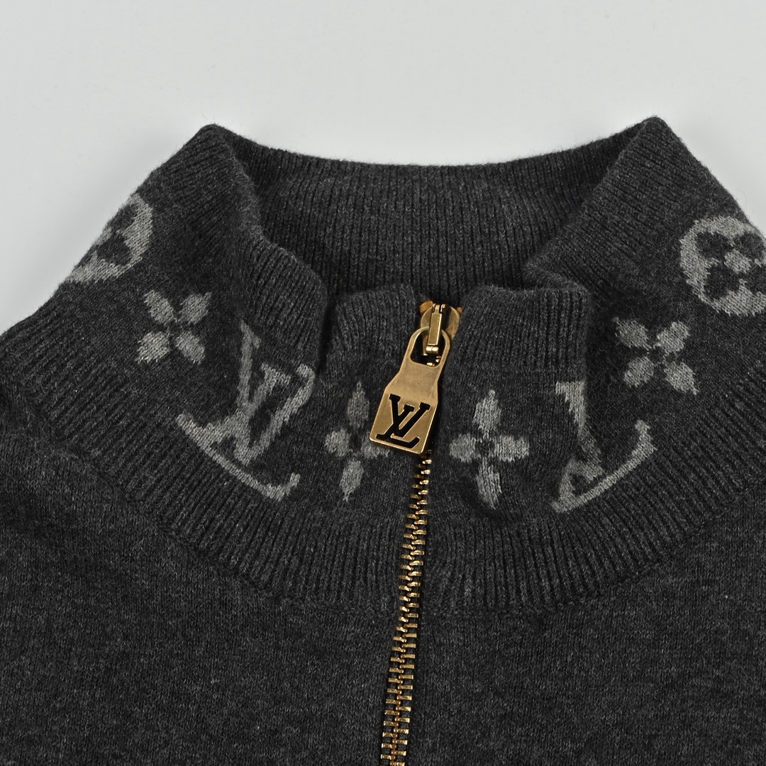 Louis Vuitton 路易威登 25SS 提花螺纹立领拉链毛织外套