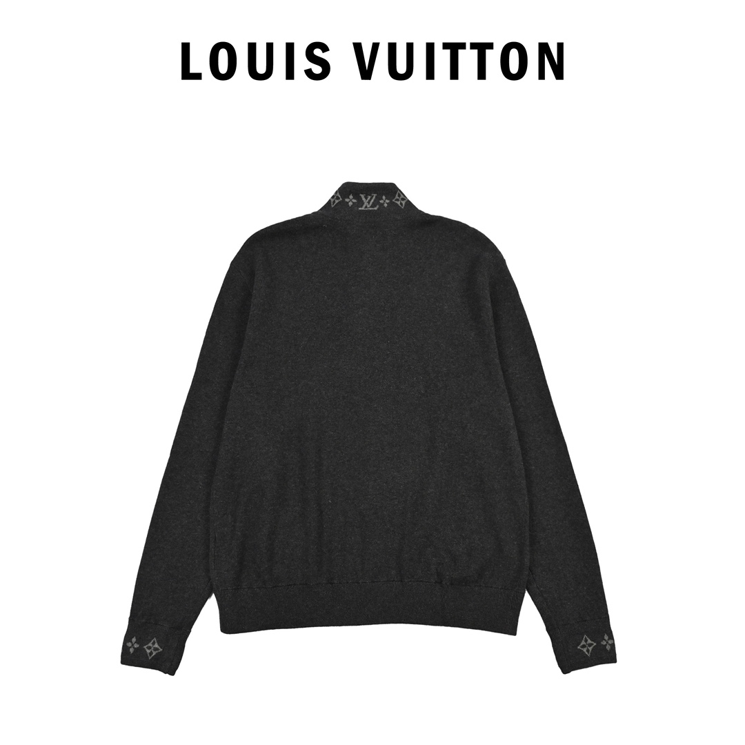 Louis Vuitton 路易威登 25SS 提花螺纹立领拉链毛织外套