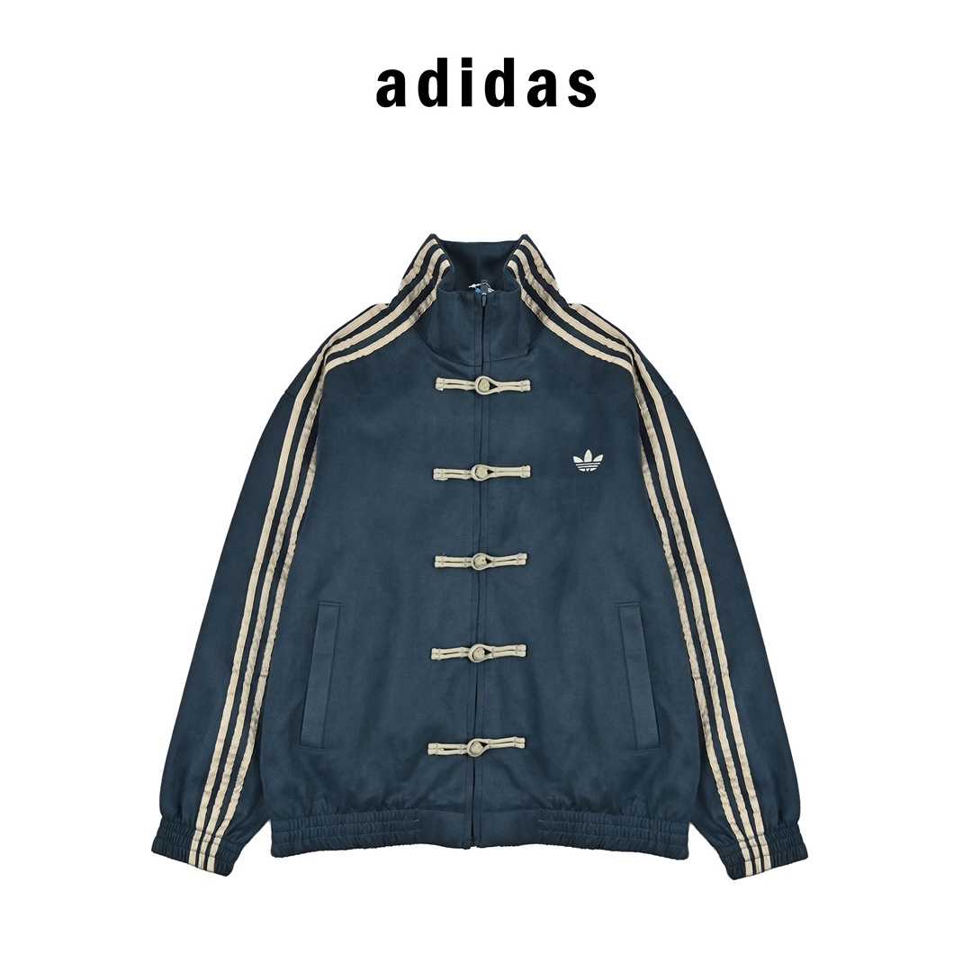 Adidas 阿迪达斯 三叶草新中式麂皮外套 Adidas 阿迪达斯 三叶草新中式麂皮外套