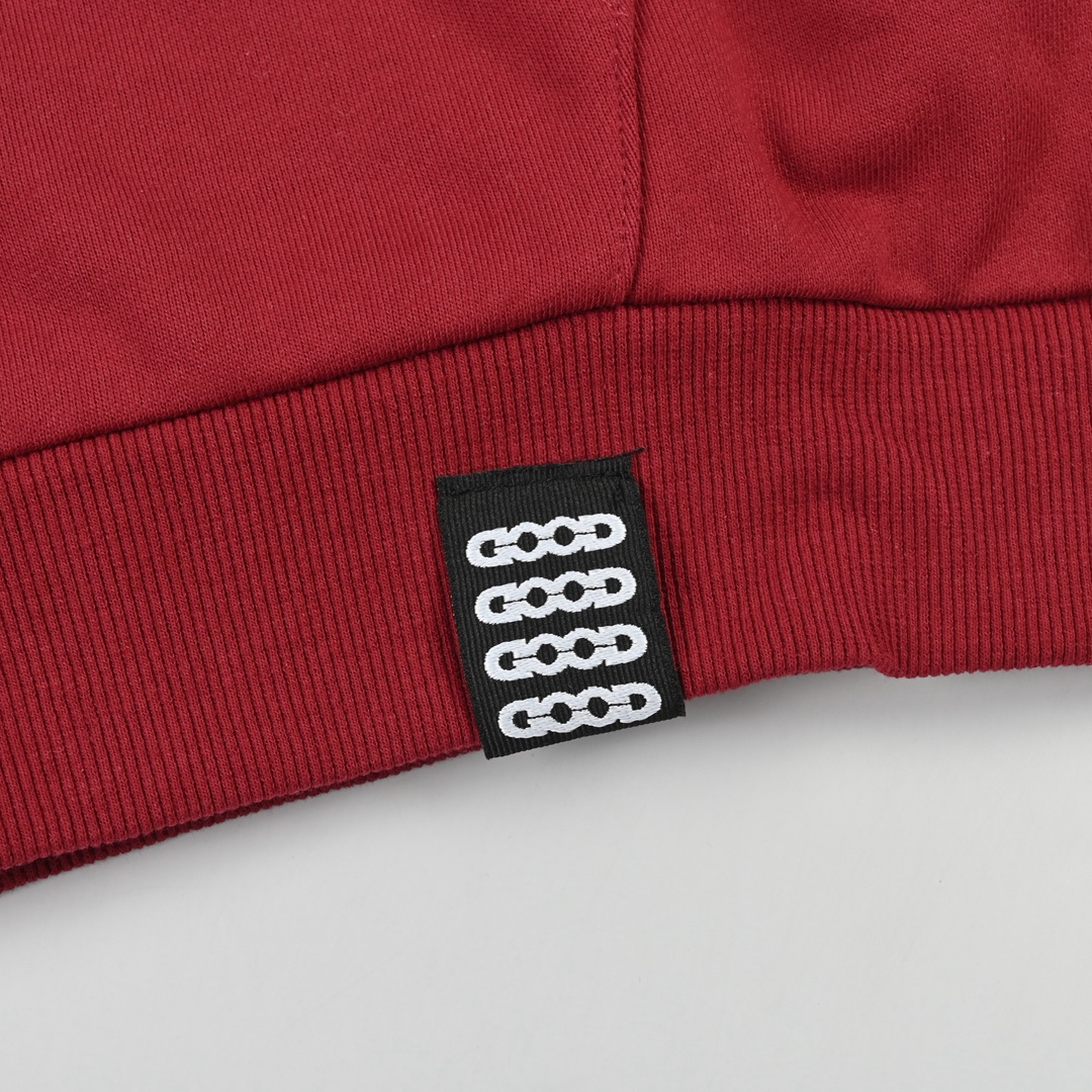GOODBRAND 珍珠标语宽松拉链开衫连帽卫衣长袖外套