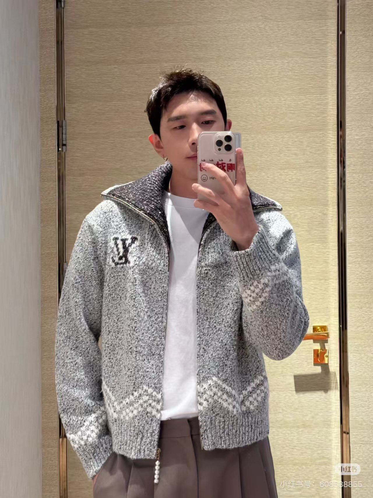 Louis Vuitton 路易威登 联名nigo钓鱼针织外套 上身效果#