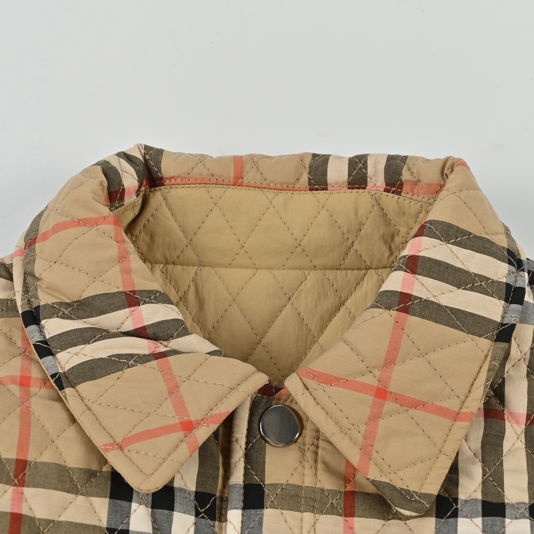 女款 BURBERRY巴宝莉 双面穿棉服 早秋新款经典款复古菱格棉服外套
