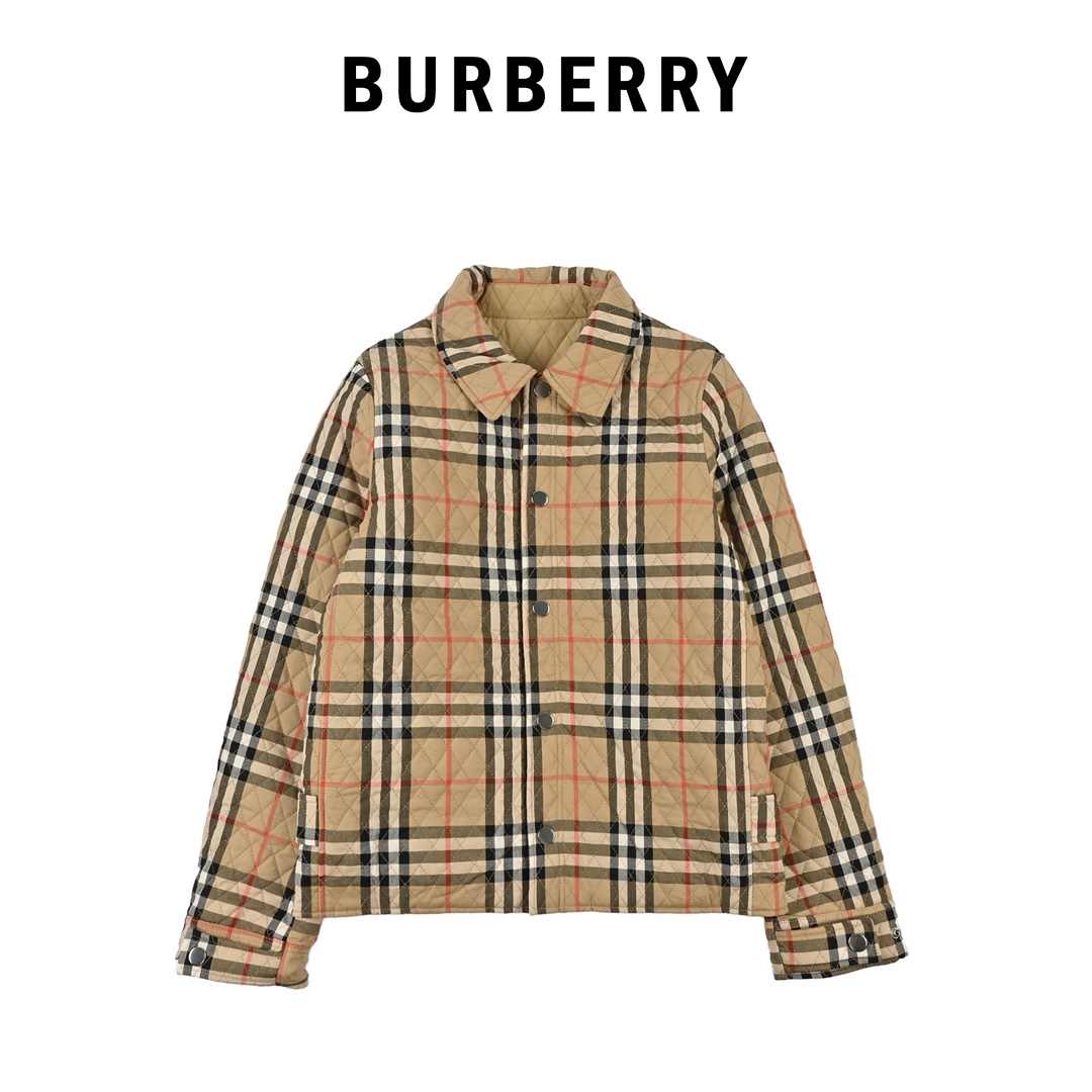 女款 BURBERRY巴宝莉 双面穿棉服 早秋新款经典款复古菱格棉服外套