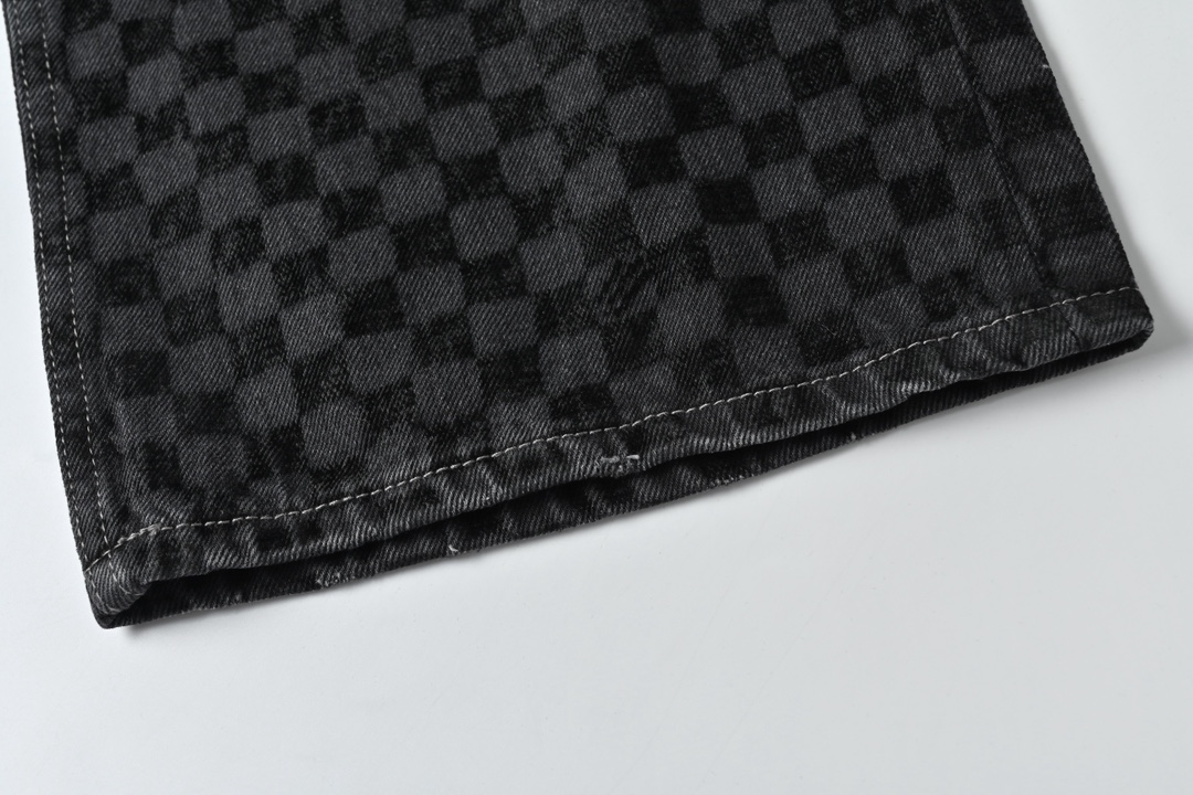 Louis Vuitton 路易威登 棋盘格格子植绒牛仔裤