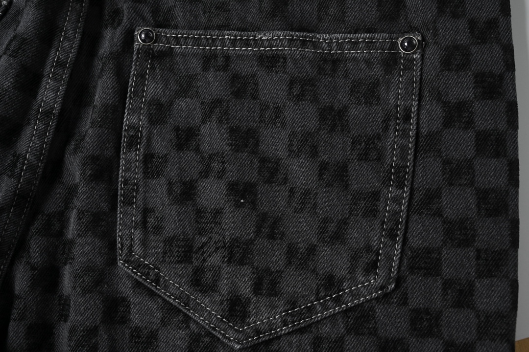 Louis Vuitton 路易威登 棋盘格格子植绒牛仔裤