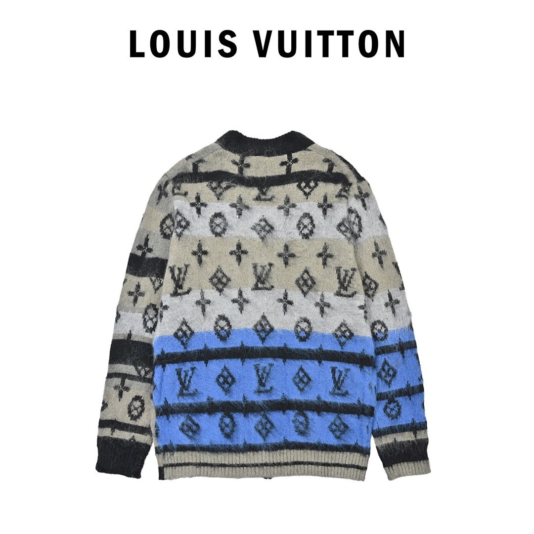 Louis Vuitton/路易威登 24Fw Monogram老花马海毛开衫毛衣-莆田鞋,莆田鞋货源,高仿鞋,高仿鞋货源,安福档口,莆田高仿鞋,莆田鞋批发,高仿鞋批发,莆田高仿运动鞋,高仿运动鞋,莆田运动鞋 Louis Vuitton/路易威登 24Fw Monogram老花马海毛开衫毛衣