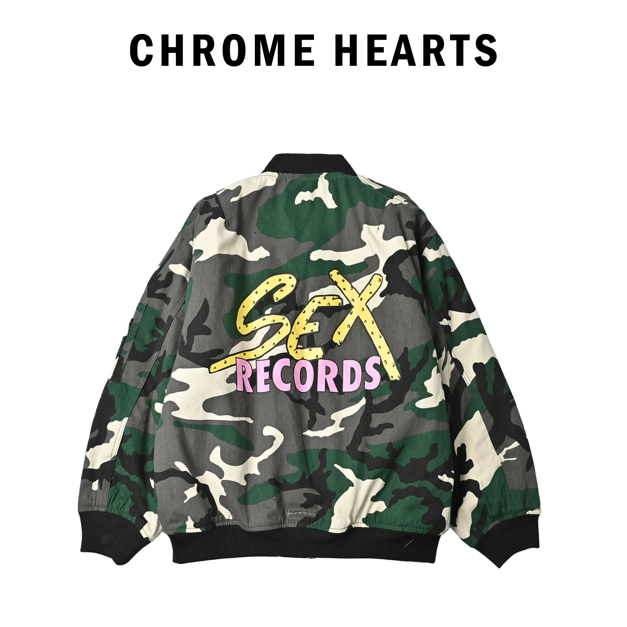 Chrome Hearts克罗心迷彩飞行夹棉立领棒球棉服